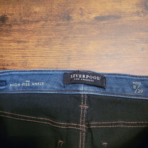 Liverpool Jeans 8 P Ankle Skinny High Rise Dark Wash Stretch Comfort Denim - Picture 3 of 11